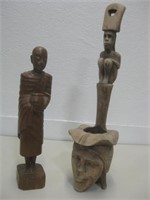 Two Wood Statues Tallest 18"