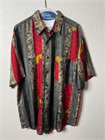 Vintage Silk Goouch Button Up Shirt
