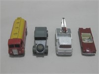 Four Vtg Dinky Toys Metal Toy Cars Longest 6"