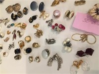 50 PAIRS OF VINTAGE CLIP ON EARRINGS