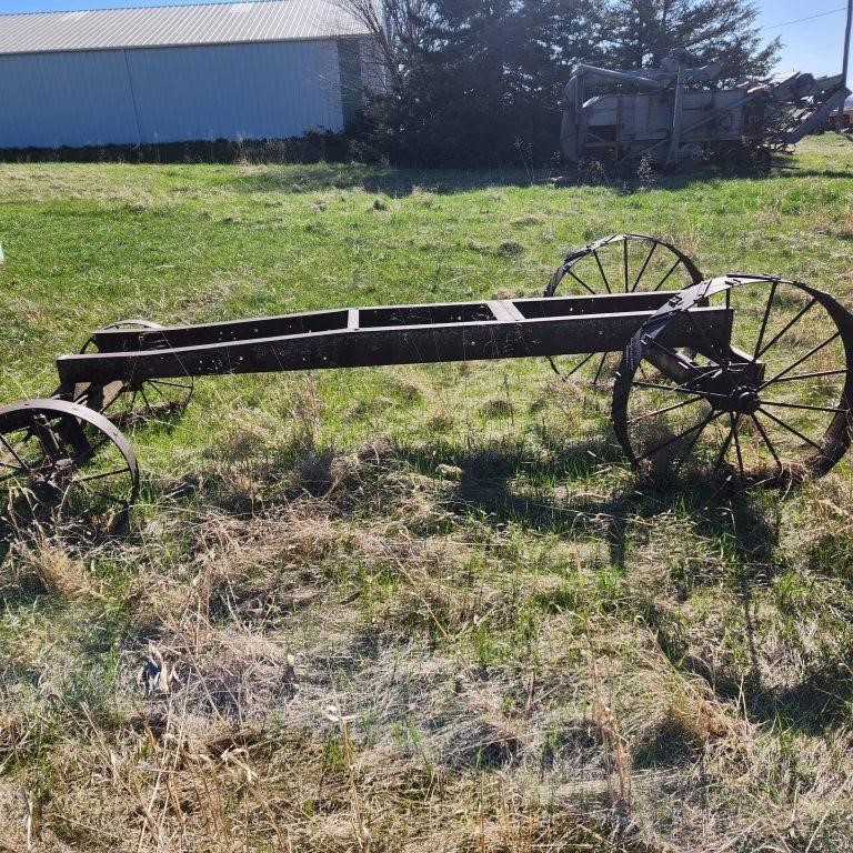 Vintage Steel Wheel Wagon Running Gear - approx 12