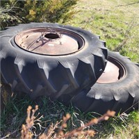 2 Firestone Tractor Tires & Rims - 18.4 / 34