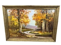 Original Fall Landscape Oil Painting W. Case 1978