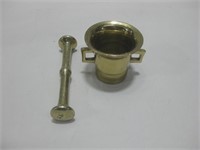 4" Antique Brass Mortar & Pestle