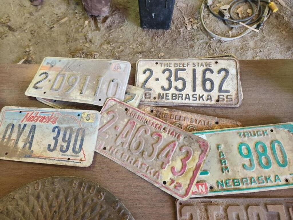 7 Vintage 1960s & 70s Nebraska License Plates