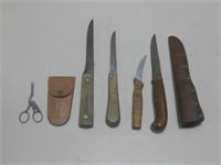 Assorted Knives Longest 10" W/ Case XX