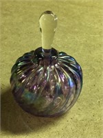 BETH MILLER IRIDESCENT PURPLE GLASS PERFUME BOTTLE