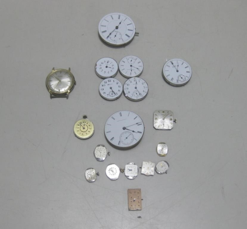Assorted Clock Parts & Watch Faces Untested