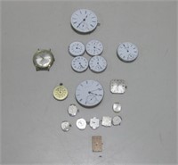Assorted Clock Parts & Watch Faces Untested