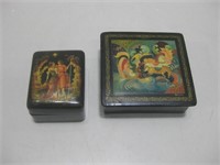 Two Trinket Boxes Largest 3.5"x 3.5"x 1.25"