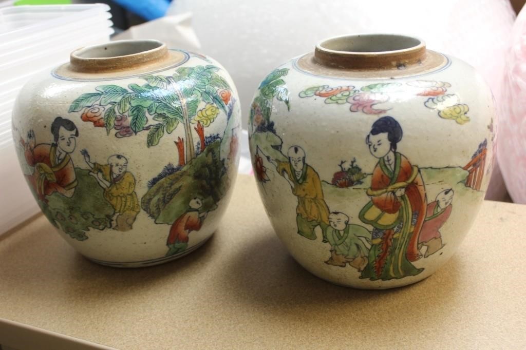 Pair of Chinese Ginger Jars