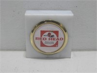 2"x 2"x .75" Red Head Paper Weight