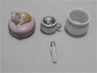 Four Small Ceramic Collectibles Tallest 1.5"