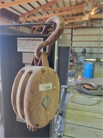 10" Wooden Double Pulley