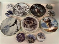 MIXED WOLVES & NATIVE AMERICAN THEMED PLATES