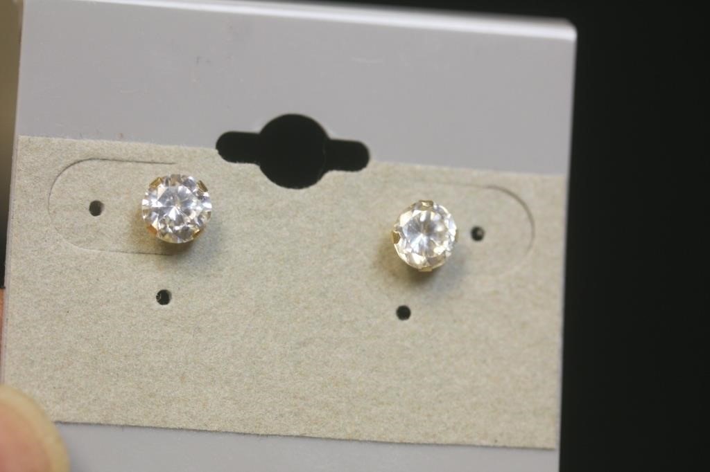 Pair of 14Kt and CZ Earrings