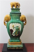 A Chinese Sanchi Pottery Elephant Vase