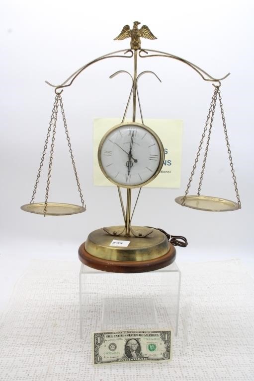 SESSIONS UNITED SCALES OF JUSTICE CLOCK