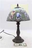 TABLE LAMP WITH REVERSE PAINTED SHADE