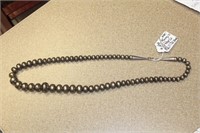 Navajo Sterling Silver Graduated Beads Necklace **