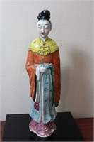 A Signed Chinese Porcelain Lady Statue