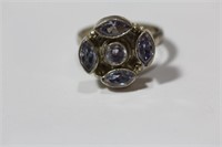A Sterling and Gemstone Ring