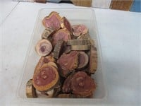 Container full of Wood Cedar Rounds