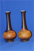 Pair of Royal Haegar Earth Wrap Pottery Vase