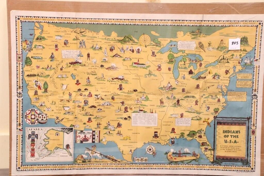 INDIANS OF THE USA PAPER MAP