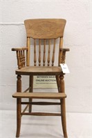 ANTIQUE CHILD'S PRESS BACK YOUTH CHAIR