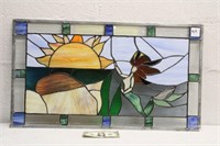 STAINED LEADED GLASS WINDOW