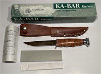 Ka-Bar Fixed Blade Knife W/ Leather Sheath &
