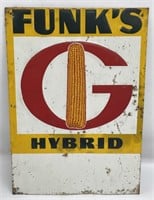 Vintage Funks Hybrid Seed Corn Embossed Tin