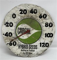 Vintage Cargill Hybrid Seed Metal Thermometer