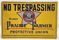 Vintage Prairie Farmer No Trespassing Embossed