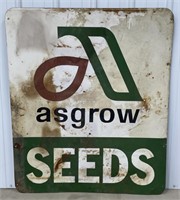 4ft Vintage Asgrow Seeds Metal Sign