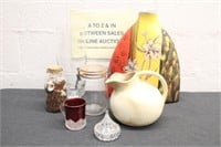 MISC ITEMS: PITCHER, VASE, MORE