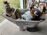 Yard cart w resin decorations