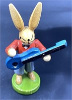 Guitar Playing Bunny Rabbit Figurine