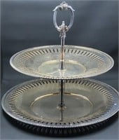 Silver Plate Tiered Serving Tray