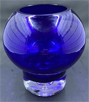 Laura Glass Cobalt Blue Bulb Vase