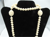 Costume Jewelry Ivory Colored Beaded Necklace