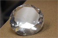 Large Glass Diamond Shape Paperweight
