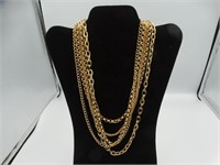 Costume Jewelry 5-Strand Gold Tone Necklace