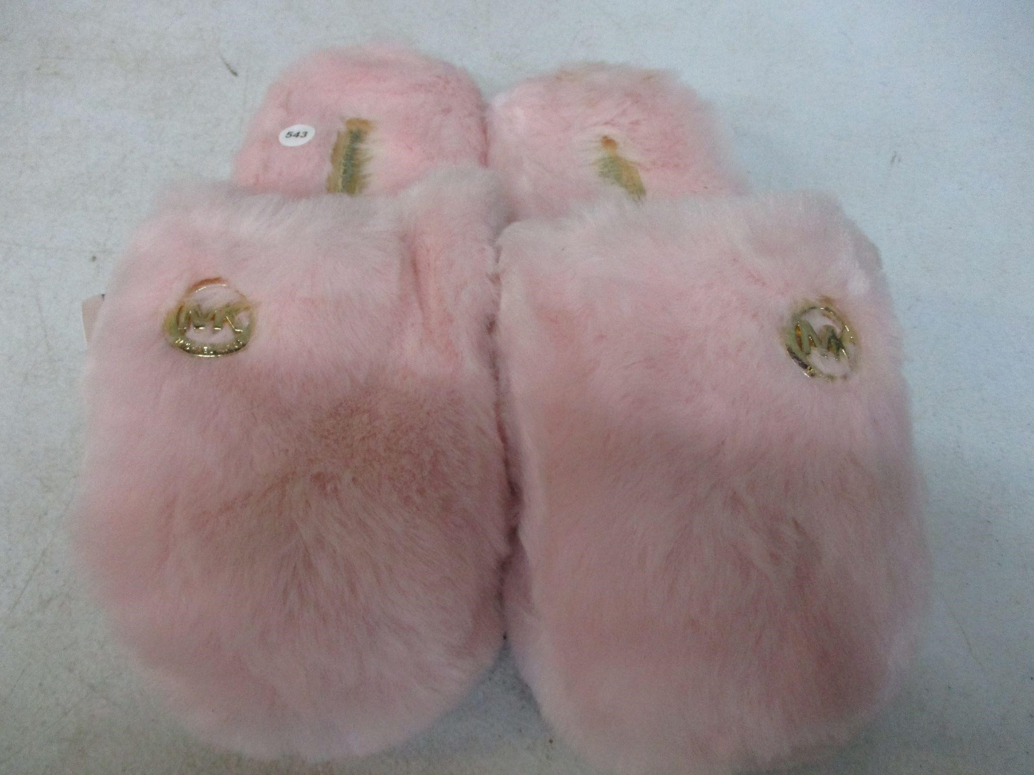 Michael Kors Pink Fuzzy Slippers