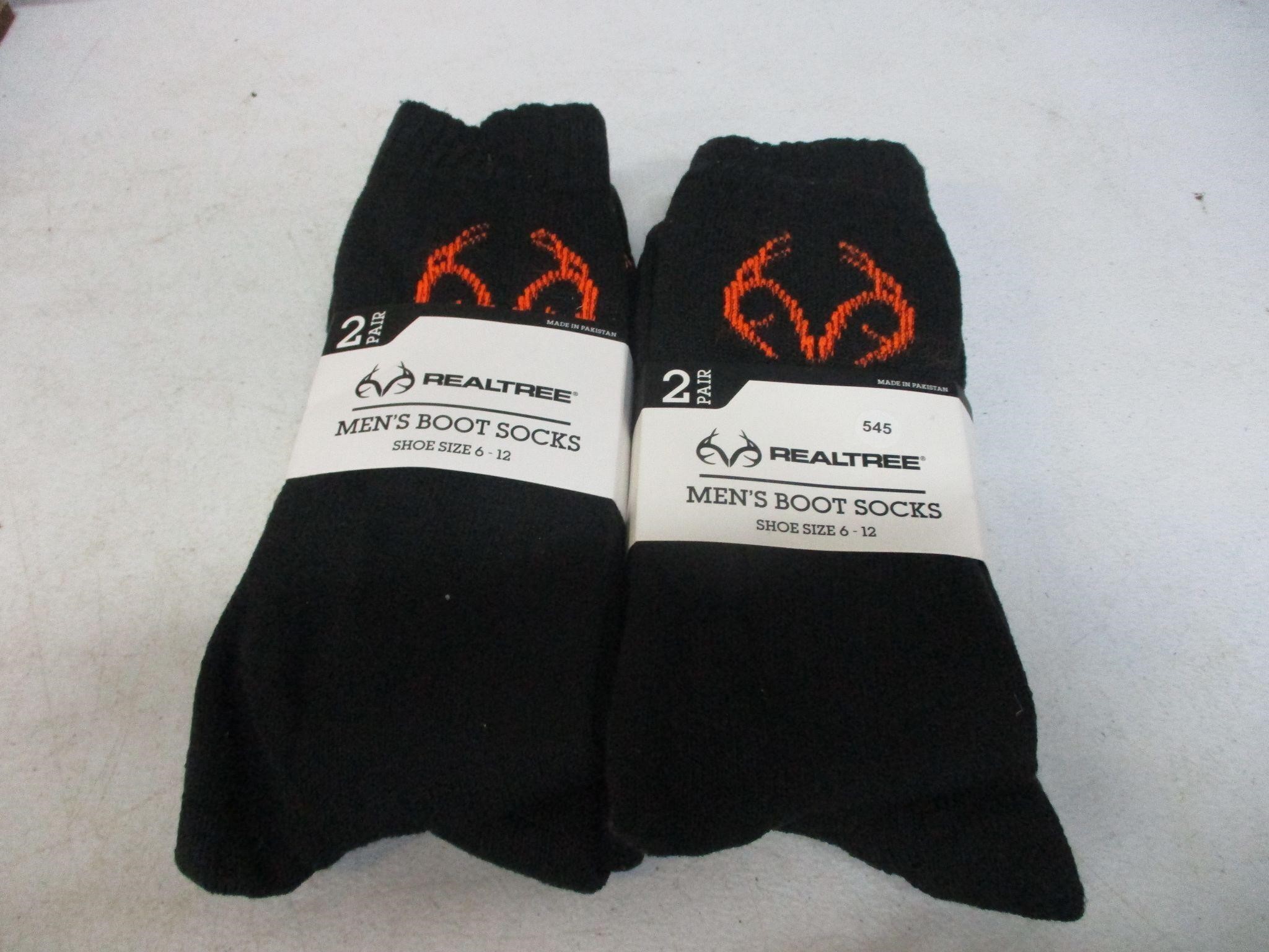 2 New Packs of Realtree Men's Boot Socks sz 6-12