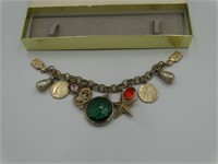 Costume Jewelry Vtg Chunky Charm Bracelet