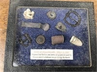 Civil War Artifacts Lead Bullets Display Case