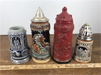 4 Knight / Castle Related Beer Steins
