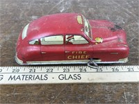 Courtland Red Fire Chief Wind Up Car